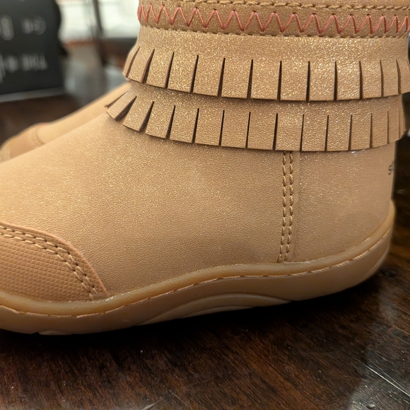 Stride Rite Tan Kids Fringe Boots - Picture 2 of 11